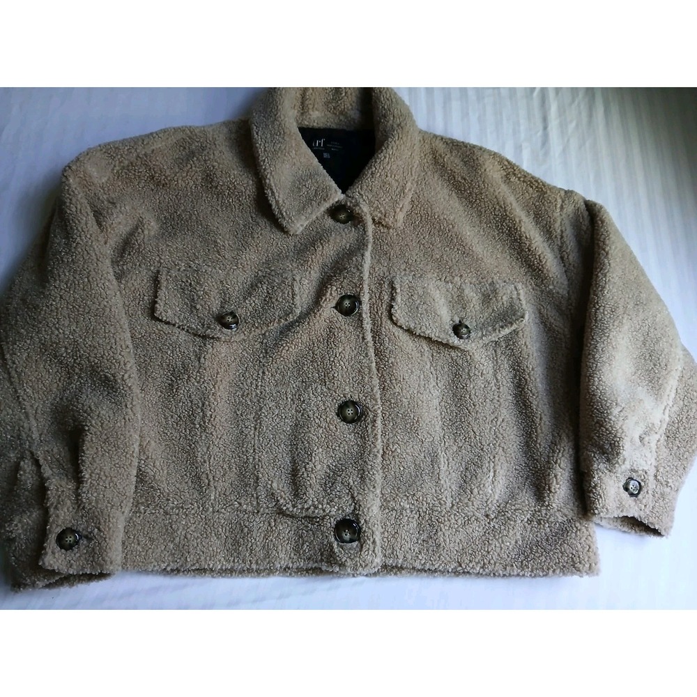 Zara Jacket XL Teddy Sherpa Fleece Shacket Quilted Lined Pockets Cozy Heavy